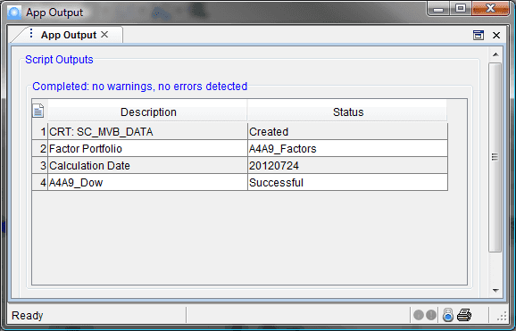 MVB Integrator App Output